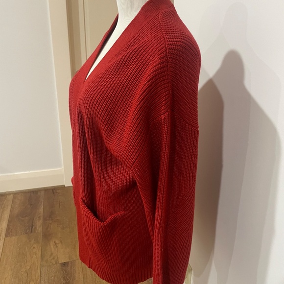 Illusory NWT Size M Red Open Cardigan Sweater - Picture 4 of 7